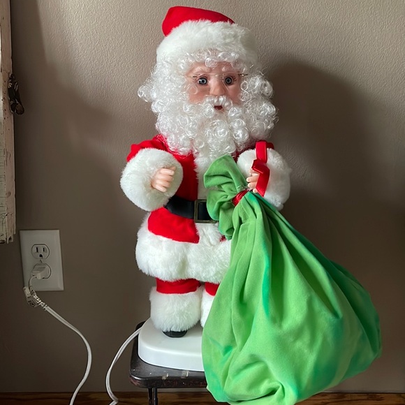 Vintage Animated Santa Claus Animated Motion Santa with Sac WORKS - Picture 1 of 6